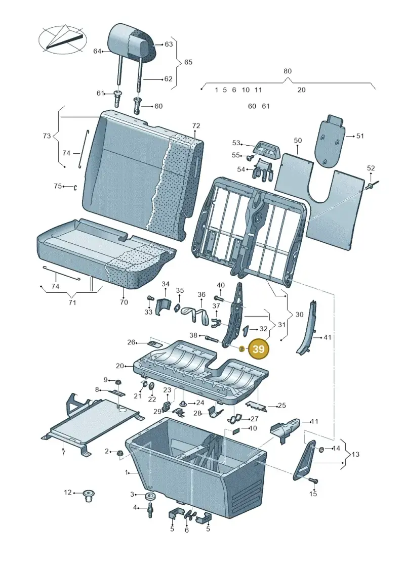 N10028909 — Volkswagen Transp. caravelle (2008-2009) diagram 479881100, position 39
