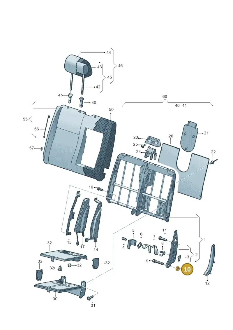 N10028909 — Volkswagen Transp. caravelle (2011-2015) diagram 679881200, position 10