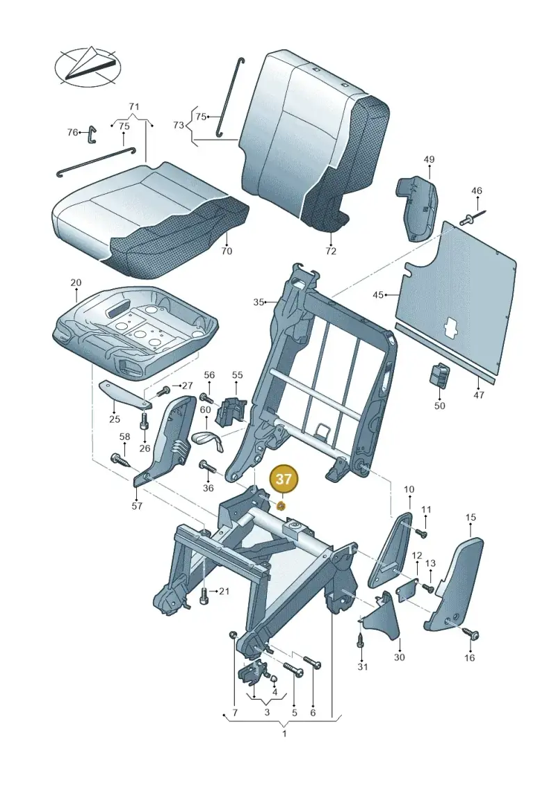 N10028909 — Volkswagen Caravelle (2019-2024) diagram 861883220, position 37