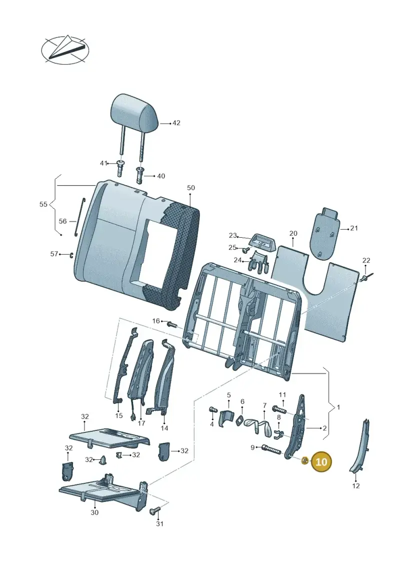 N10028909 — Volkswagen Caravelle (2019-2024) diagram 861881200, position 10