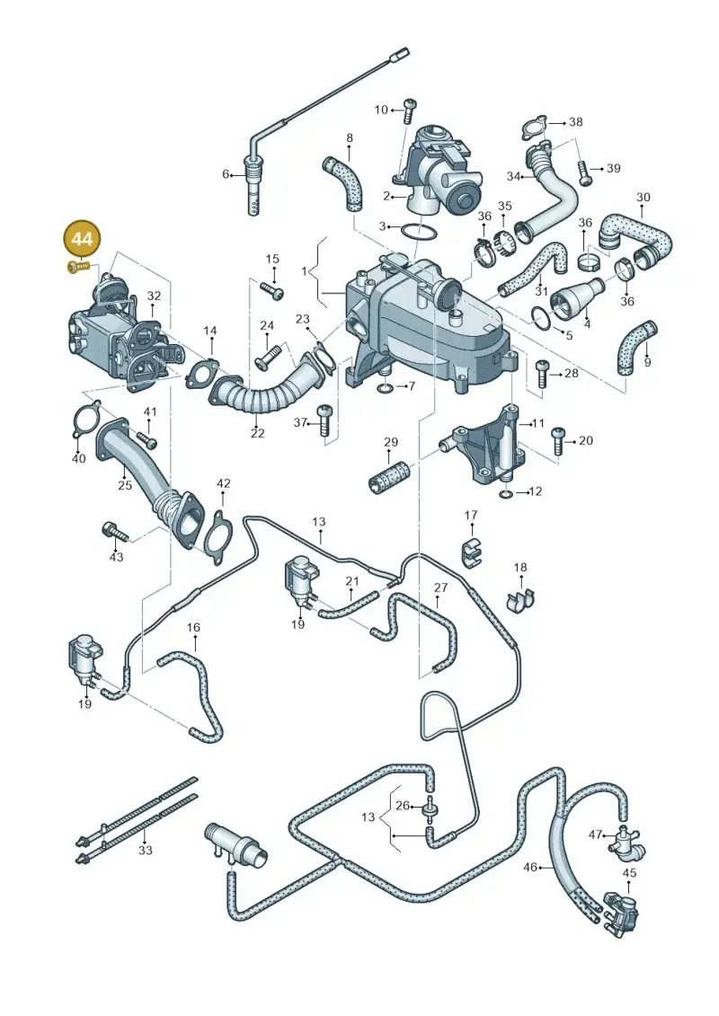 N10029206 — Volkswagen Touareg (2010-2012) diagram 693131670, position 44