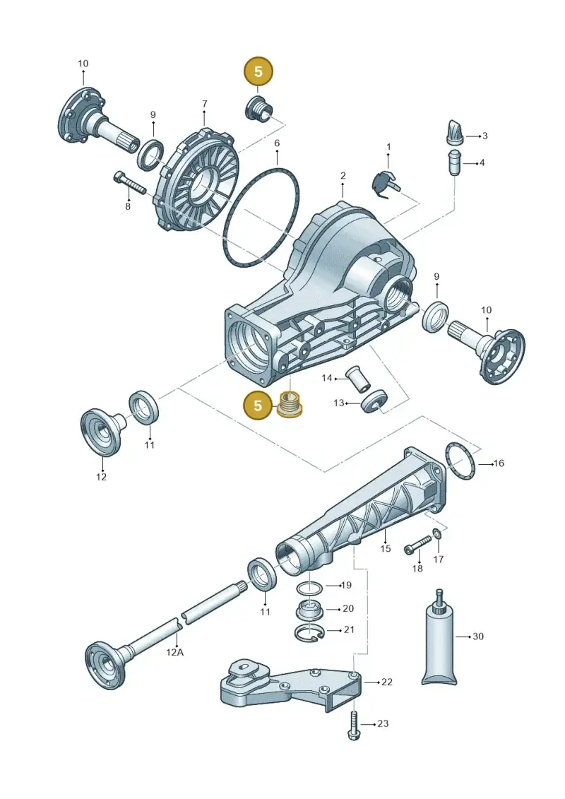 N10037106 — Volkswagen Phaeton 4motion (2010-2016) diagram 195525200, position 5
