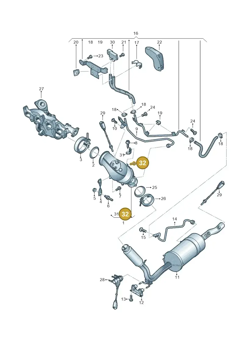 N10049311 — Volkswagen Caravelle (2015-2019) diagram 861253460, position 32