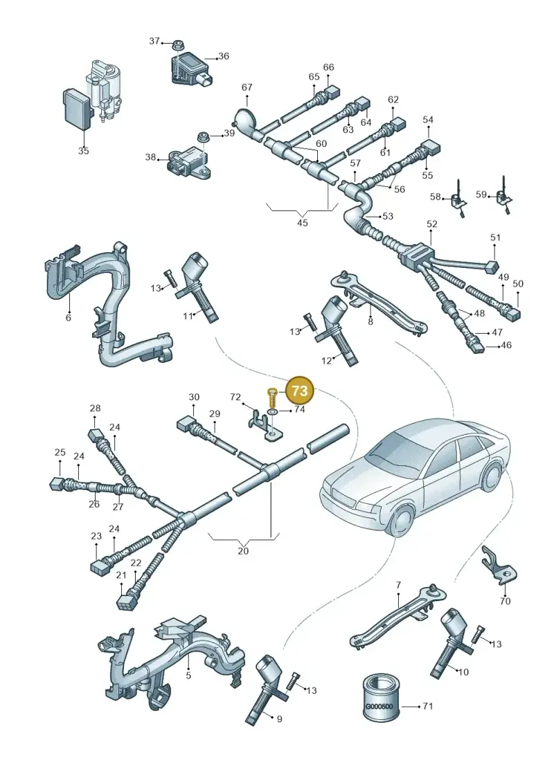 N10051507 — Volkswagen Phaeton 4motion (2010-2016) diagram 258927000, position 73