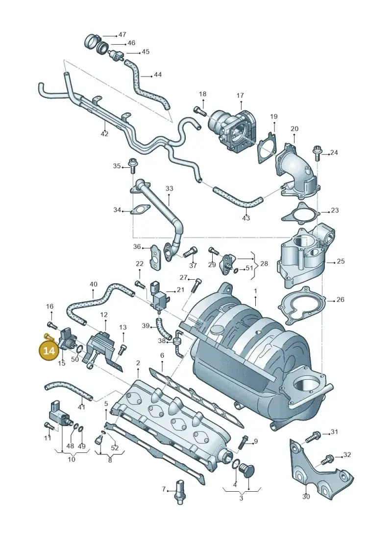 N10053404 — Volkswagen LUPO/3L TDI (2003-2005) diagram 231133200, position 14