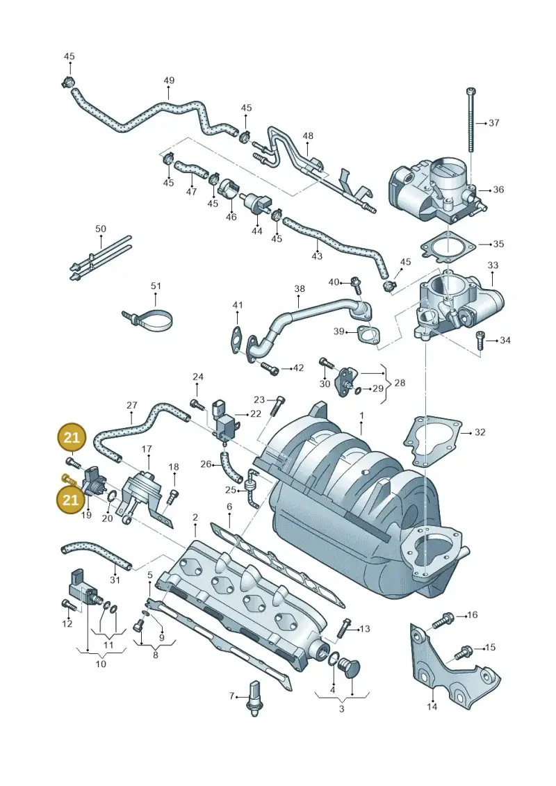 N10053404 — Volkswagen Jetta/Wagon (2002-2006) diagram 266133200, position 21