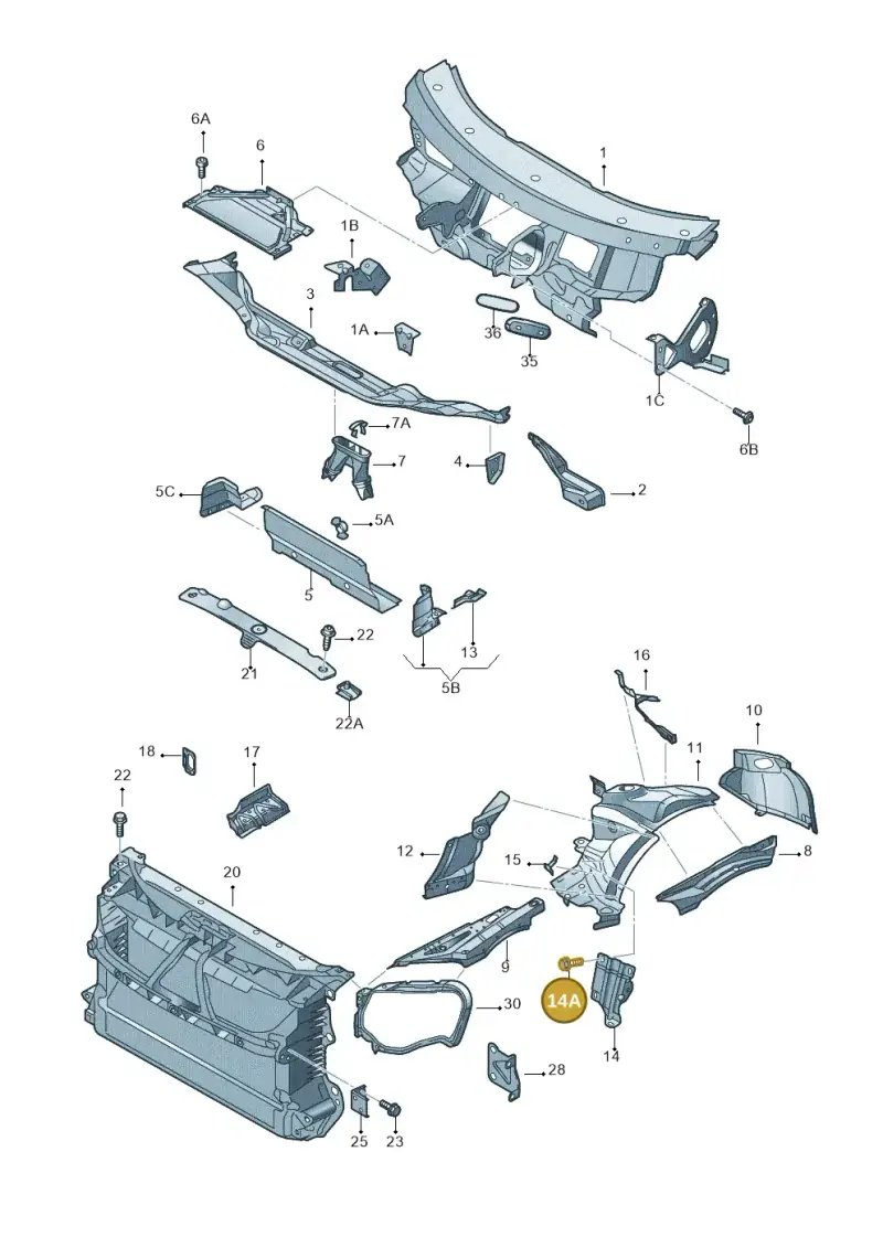 N10063205 — Volkswagen Phaeton 4motion (2010-2016) diagram 258805000, position 14A
