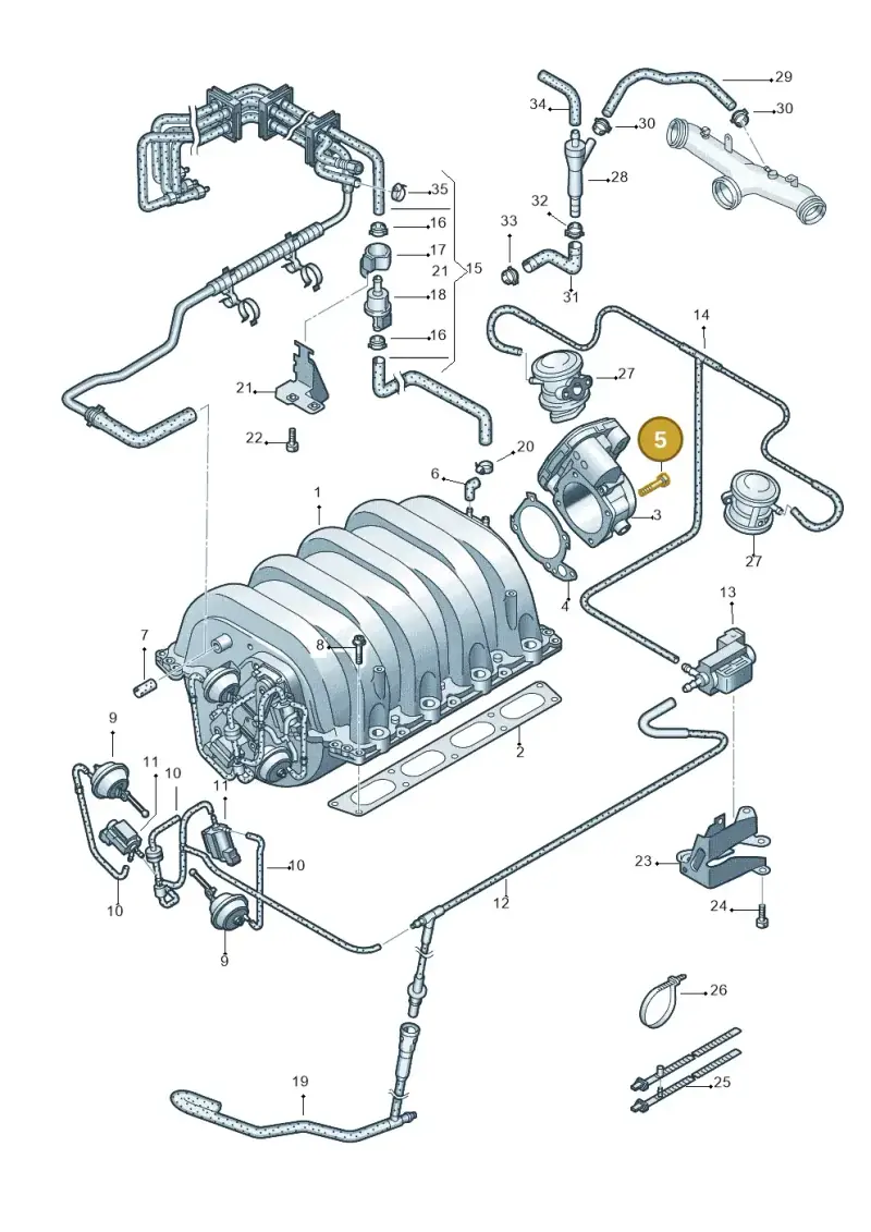 N10080204 — Volkswagen Phaeton 4motion (2010-2016) diagram 258133700, position 5