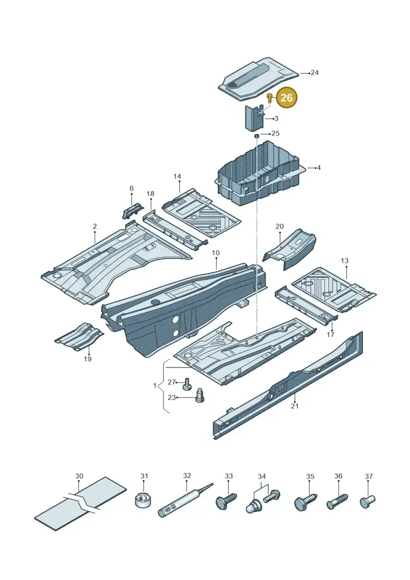 N10082908 — Volkswagen Touareg BlueMotion (2014-2018) diagram 787803000, position 26