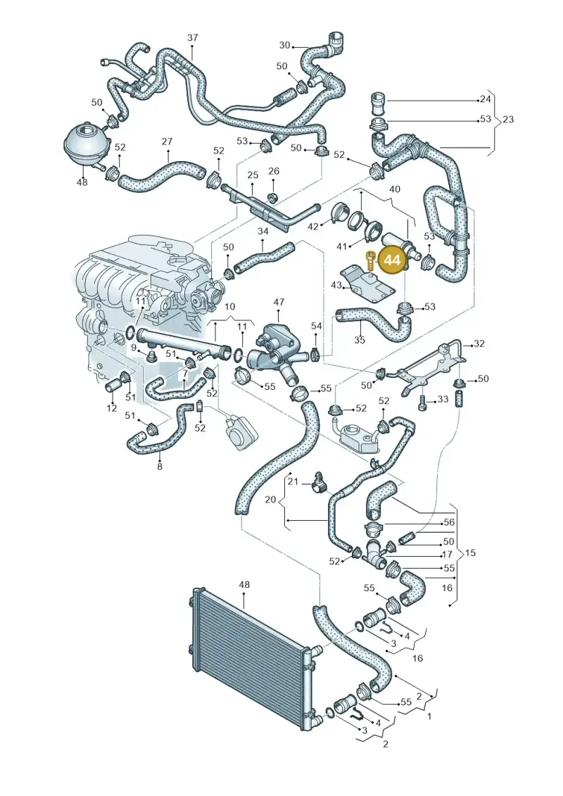 N10084102 — Volkswagen GOLF/VAR./4MOT. A4     02 (2001-2002) diagram 194121570, position 44
