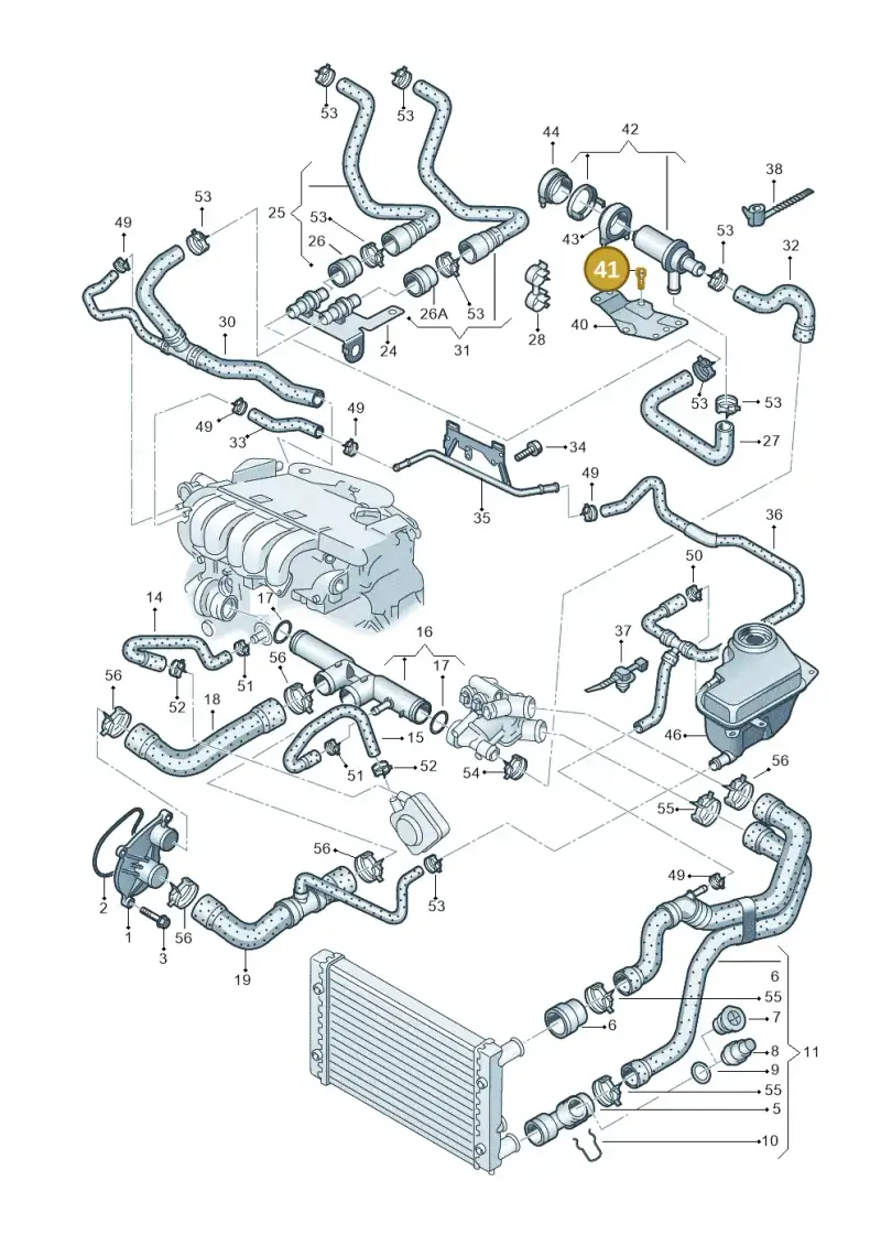 N10084102 — Volkswagen Passat/4Motion/W8 (2000-2002) diagram 195121550, position 41
