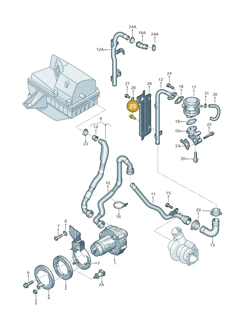 N10084102 — Volkswagen PASSAT                 00> (2000-) diagram 195131050, position 25