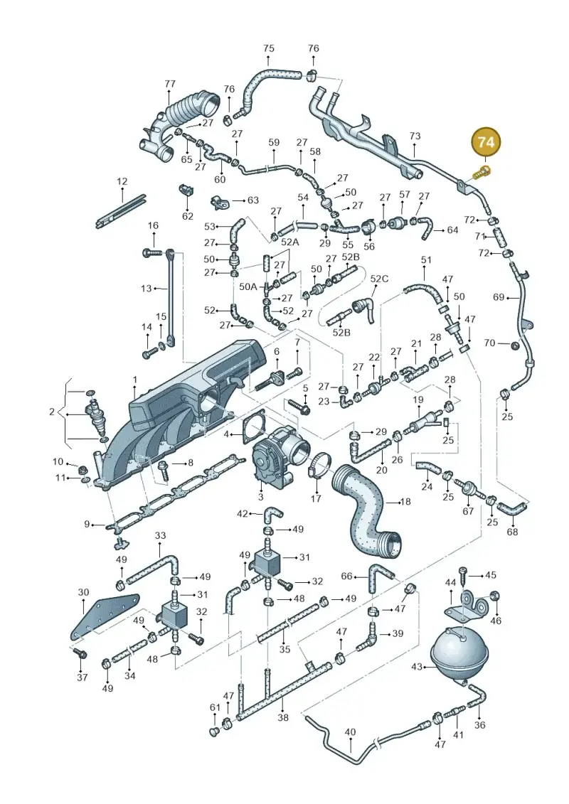 N10084102 — Volkswagen PASSAT                 00> (2000-) diagram 404133250, position 74