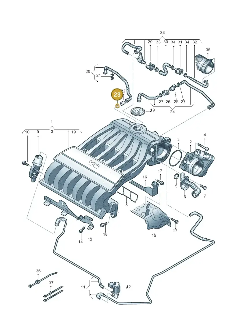 N10084301 — Volkswagen Passat estate (2008-2011) diagram 460133800, position 23