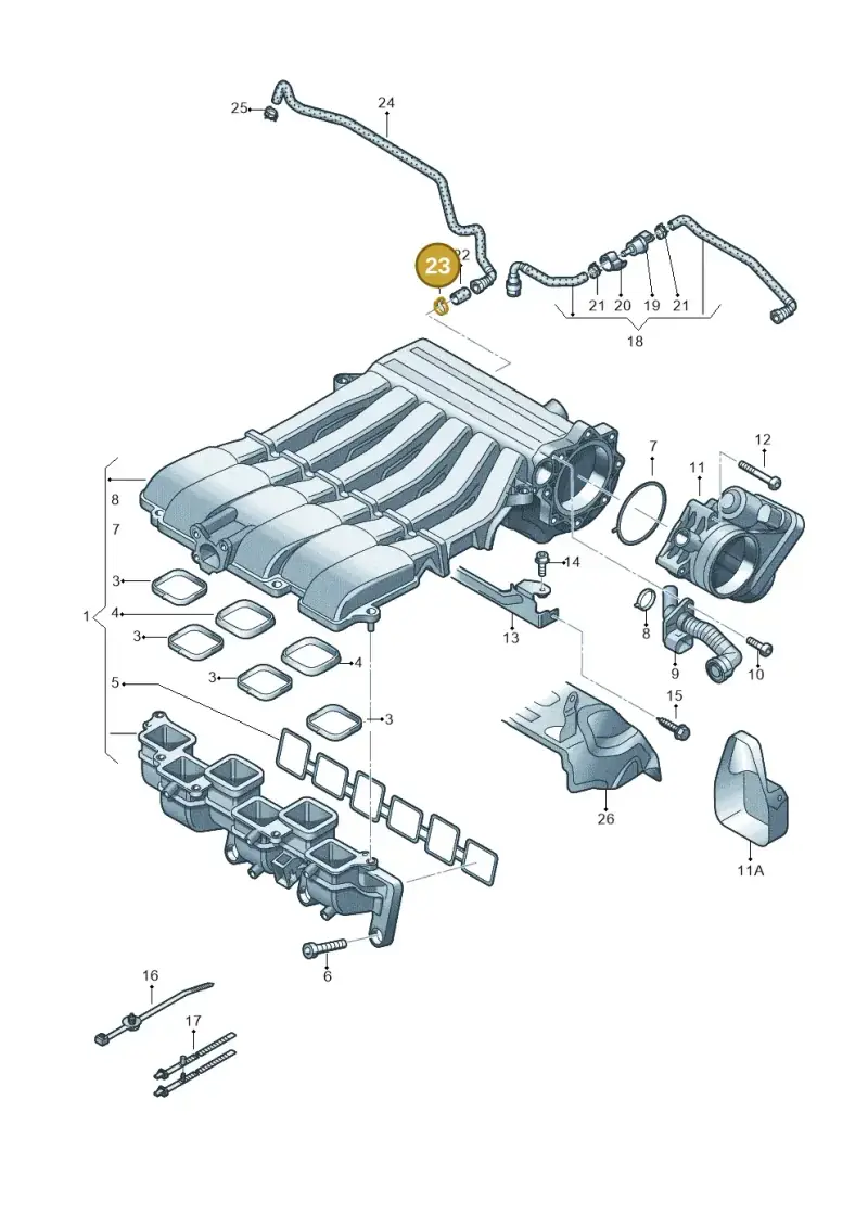 N10084301 — Volkswagen Passat CC (2011-2016) diagram 645133850, position 23