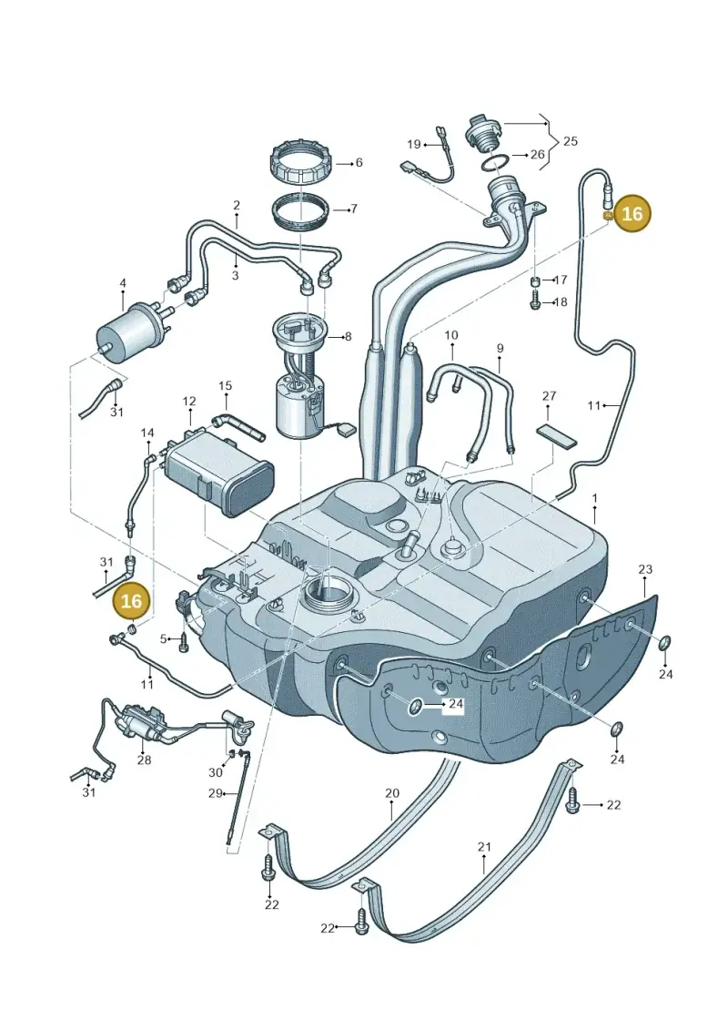 N10094901 — Volkswagen Touran 2.0 (2010-2015) diagram 694201400, position 16