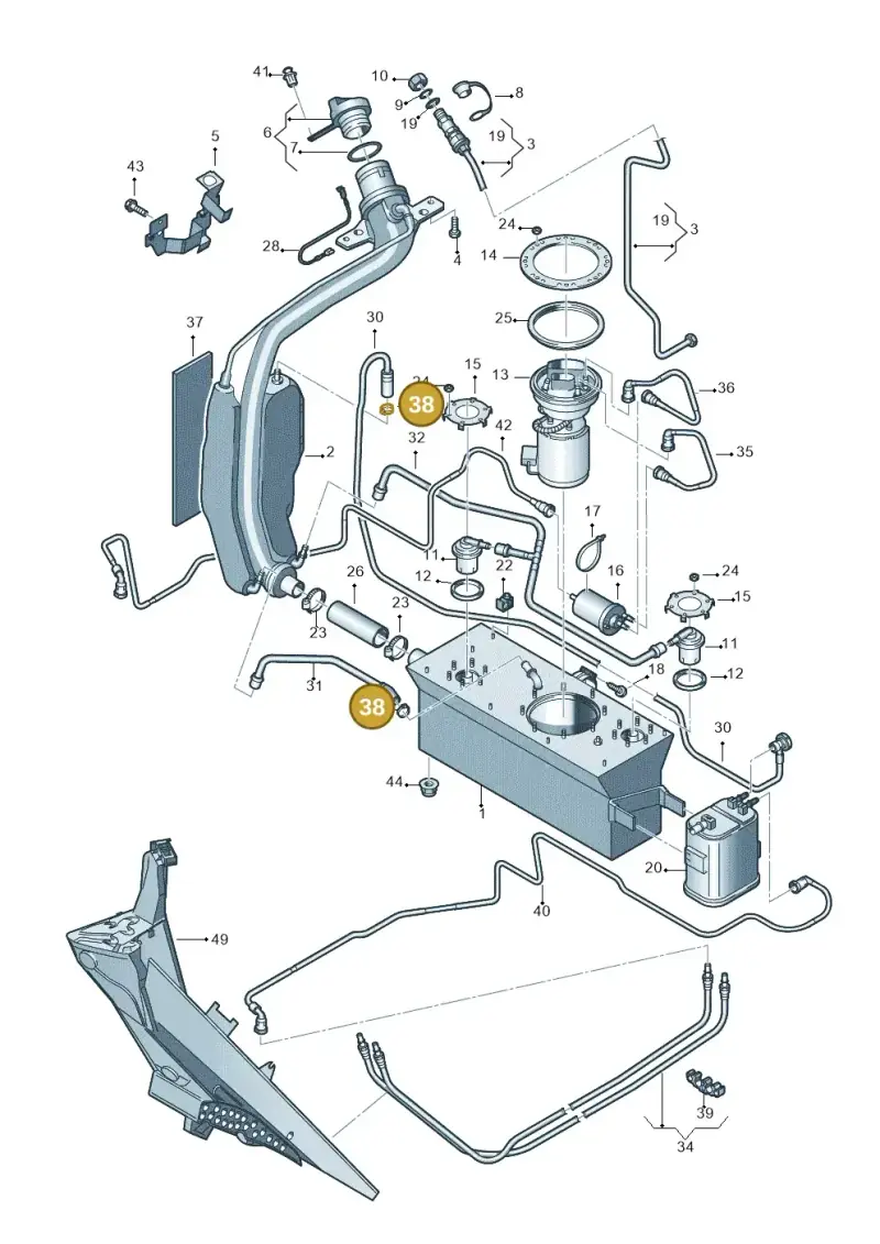N10094901 — Volkswagen Touran 2.0 (2010-2015) diagram 694201060, position 38