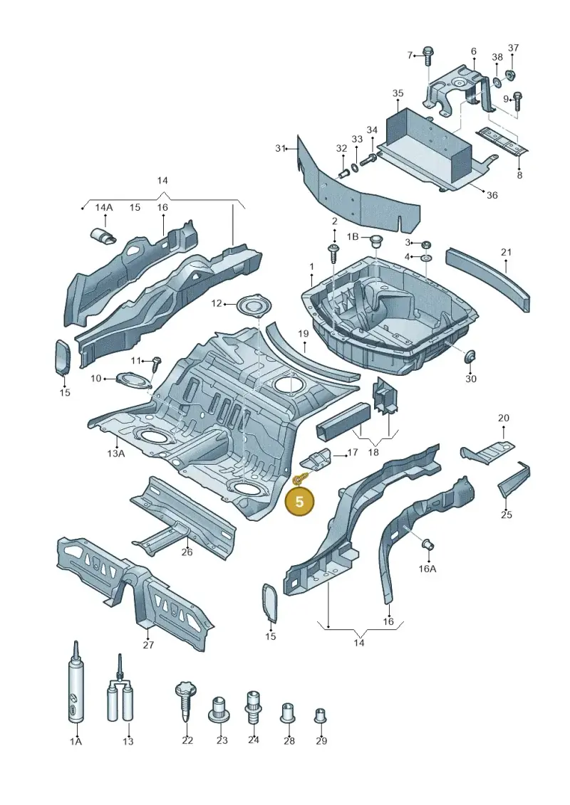 N10098809 — Audi A8 (2013-2018) diagram 696803250, position 5