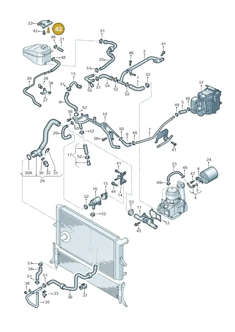 N10100505 — Volkswagen Touareg                08> (2007-) diagram 616121540, position 43