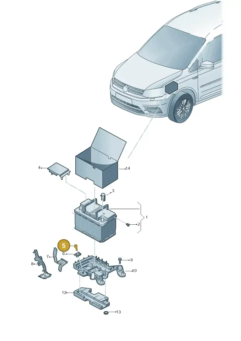 N10109210 — Volkswagen Caddy kombi (2015-2020) diagram 866915000, position 5