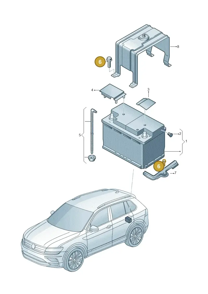 N10109210 — Volkswagen Tiguan 2.0 4Motion (2017-2024) diagram 884915100, position 6
