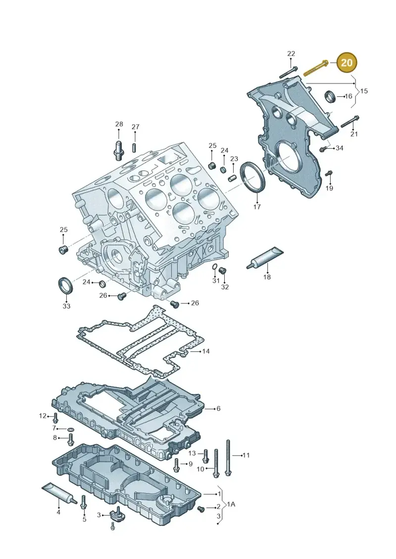 N10111202 — Volkswagen PASSAT/4MOTION/W8 (2002-2005) diagram 226103330, position 20
