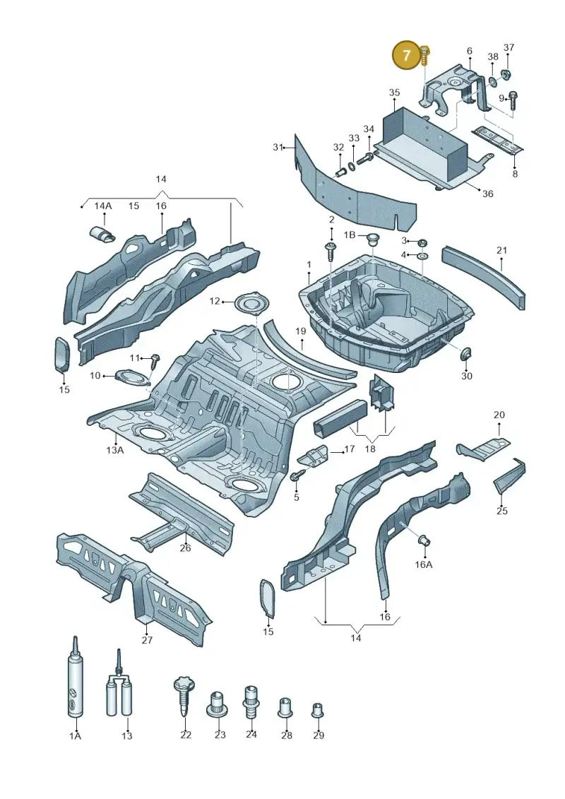 N10114503 — Audi A8 (2013-2018) diagram 696803250, position 7