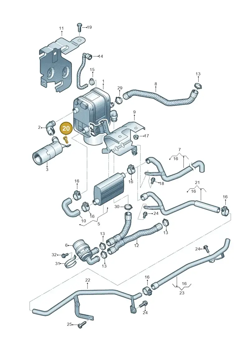 N10115307 — Volkswagen Jetta (2014-2017) diagram 409819700, position 20