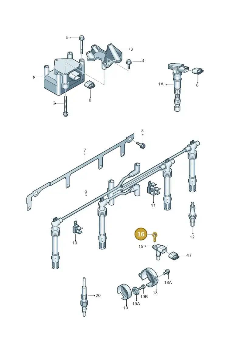 N10115404 — Volkswagen EOS 2.0 (2008-2010) diagram 412905000, position 16
