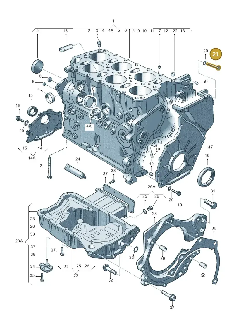 N10116003 — Volkswagen Sharan (2008-2010) diagram 195103250, position 21