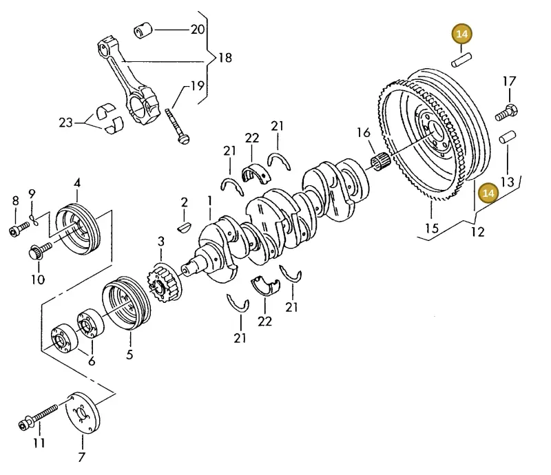 N10116801 — Volkswagen DIES.-IND.-MOT.1,9>2,0 (1990-2007) diagram 423105000, position 14