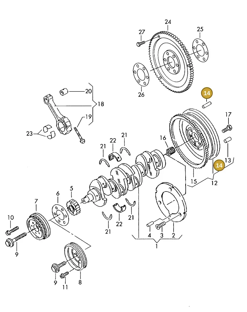 N10116801 — Volkswagen DIES.-IND.-MOT.1,9>2,0 (1990-2007) diagram 423105050, position 14