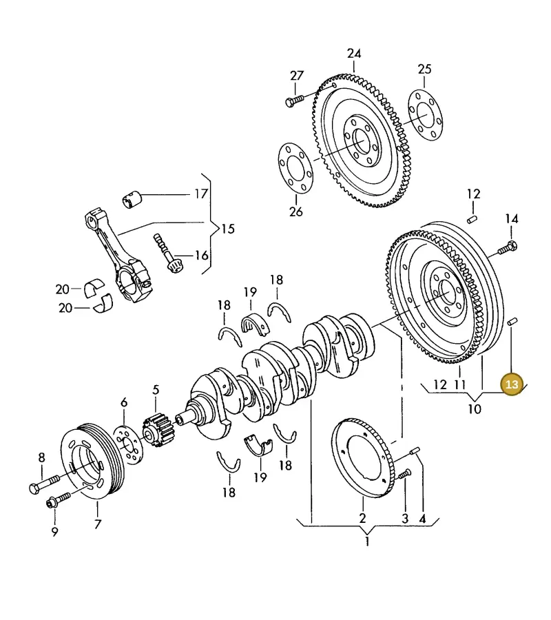 N10116801 — Volkswagen DIES.-IND.-MOT.1,9>2,0 (1990-2007) diagram 423105100, position 13