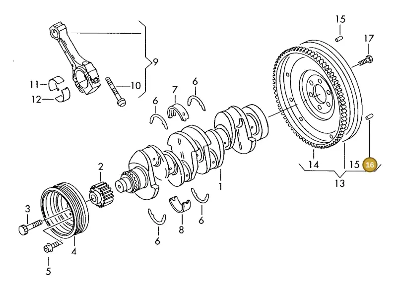 N10116801 — Volkswagen DIES.-IND.-MOT.1,9>2,0 (1990-2007) diagram 423105130, position 16