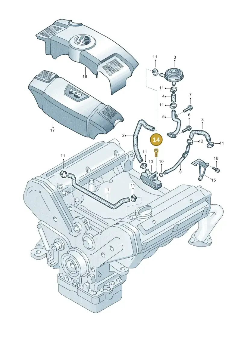 N10117405 — Volkswagen Phaeton 4motion (2008-2010) diagram 274103800, position 14