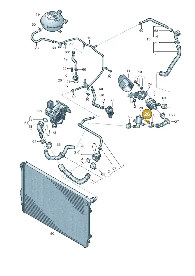 N10124308 — Volkswagen Golf 2.0 BlueMotion (2019-2024) diagram 827121050, position 26