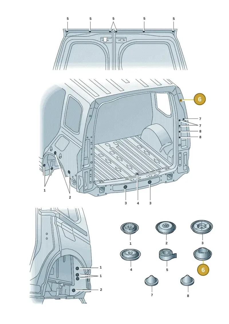 N10124501 — Volkswagen Caddy Maxi Kombi (2020-2024) diagram 2ka803036, position 6