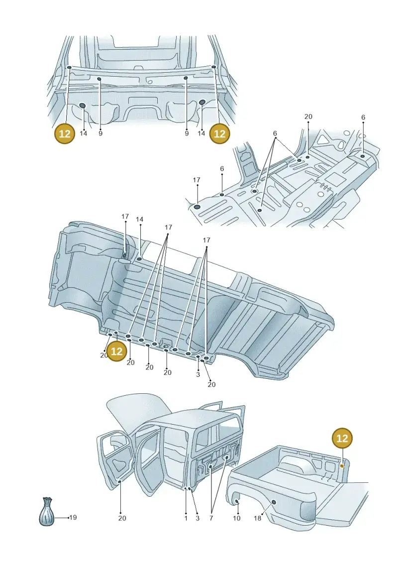 N10124501 — Volkswagen Amarok twin cab (2022-) diagram 683803350, position 12