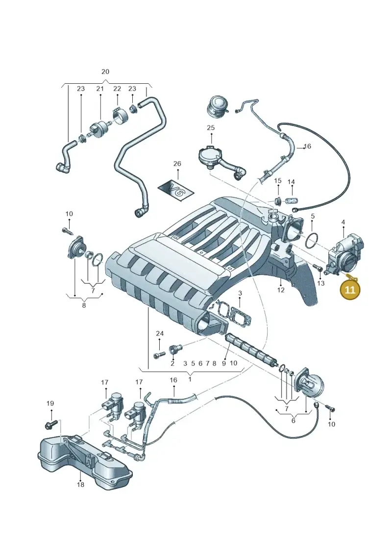 N10127002 — Volkswagen PHAETON                08> (2007-) diagram 258133800, position 11