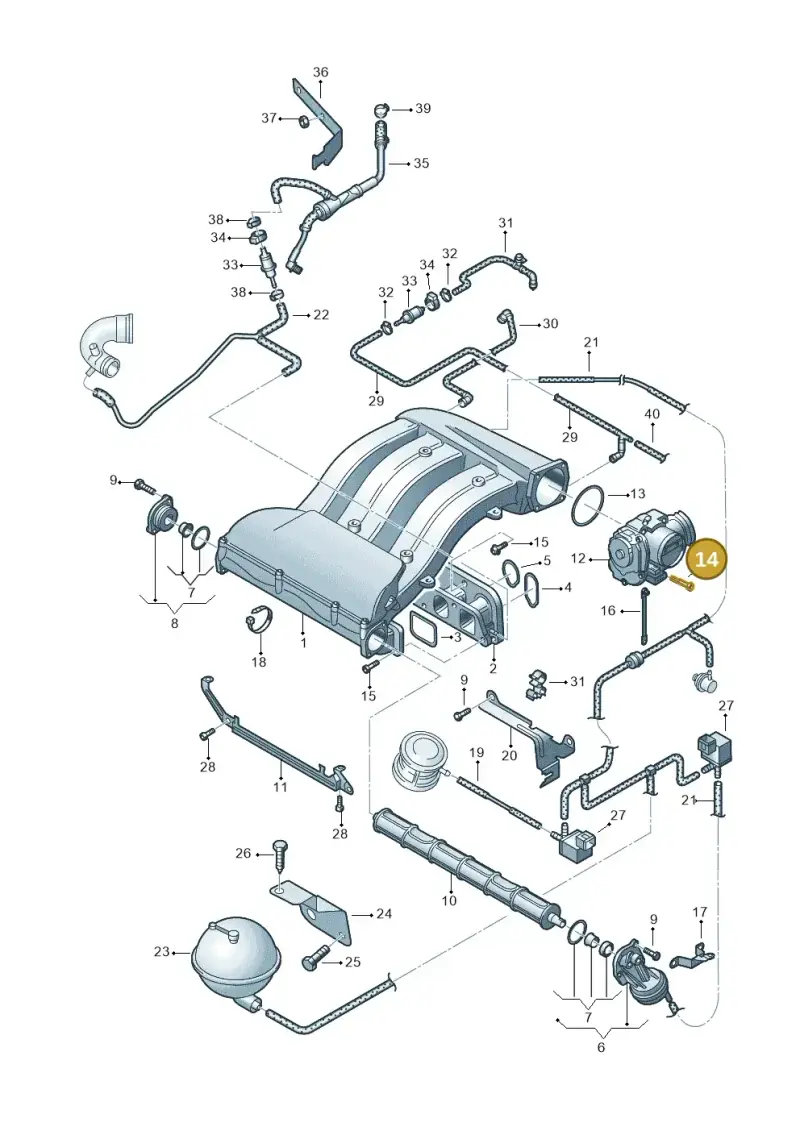 N10127002 — Volkswagen Sharan (2008-2010) diagram 194133800, position 14