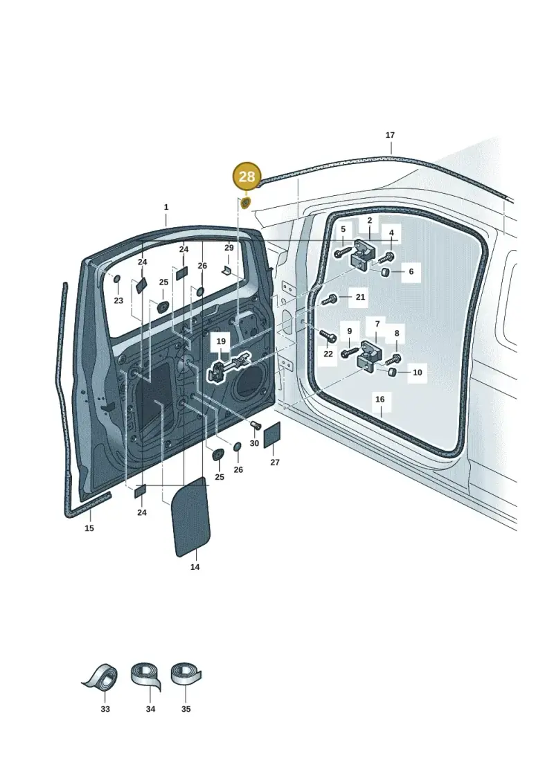 N10138801 — Volkswagen Caddy Maxi Kombi (2020-2024) diagram 2ka831000, position 28