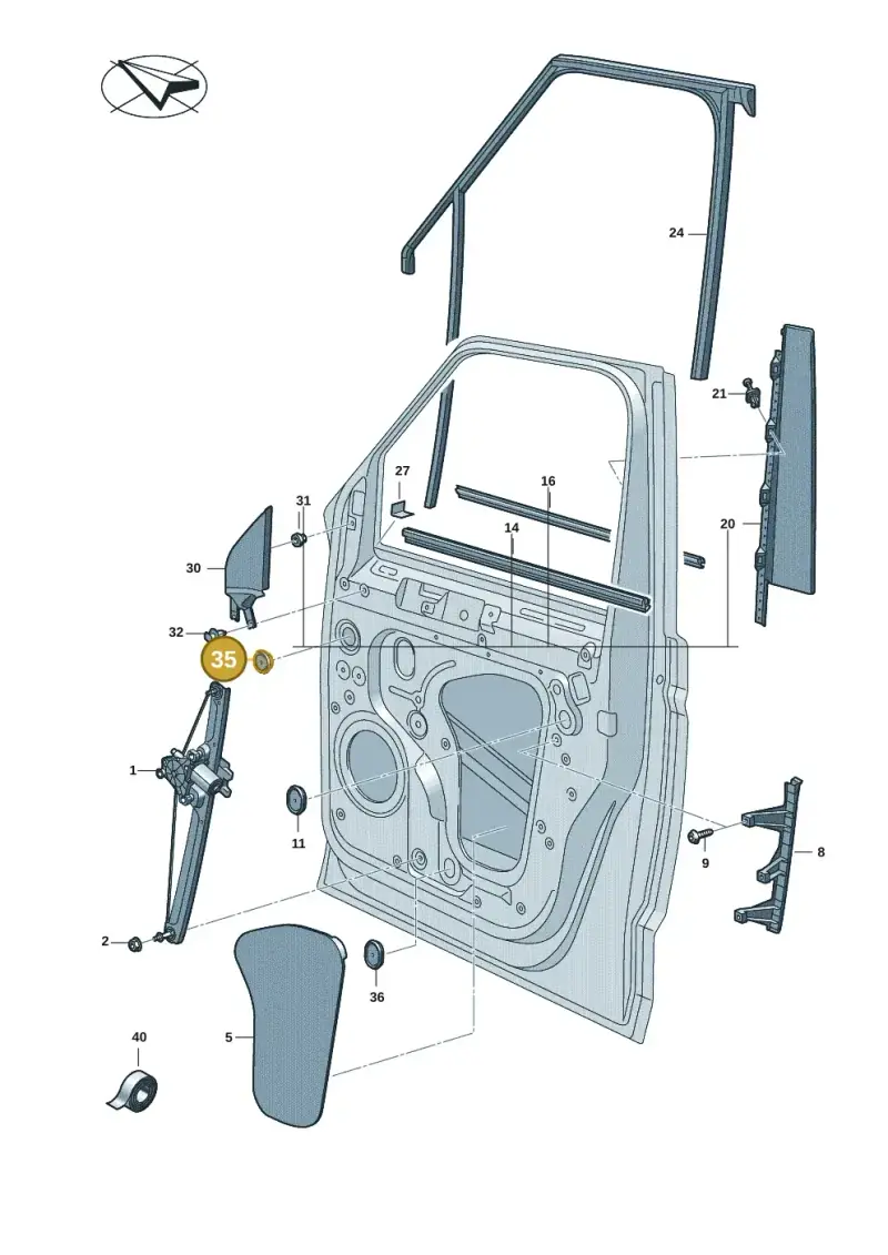 N10138801 — Volkswagen Multivan (2021-) diagram 7t0837500, position 35