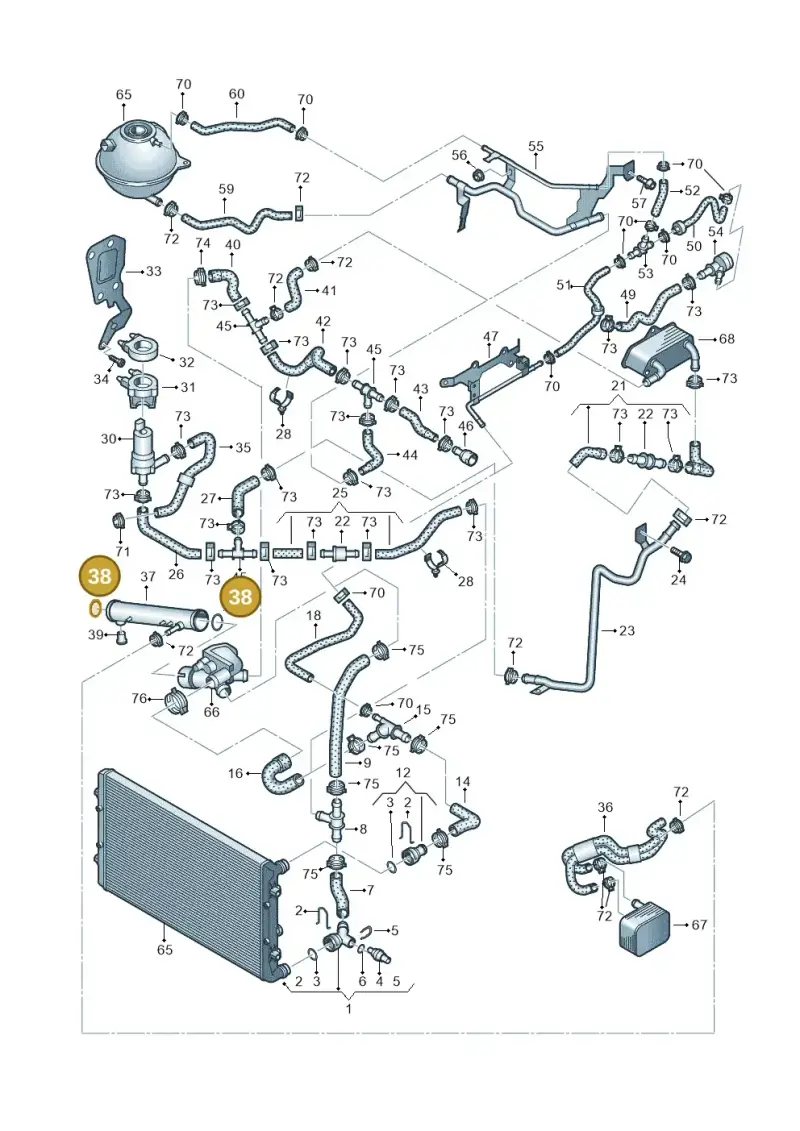N10139201 — Volkswagen EOS 2.0 (2008-2010) diagram 625121320, position 38