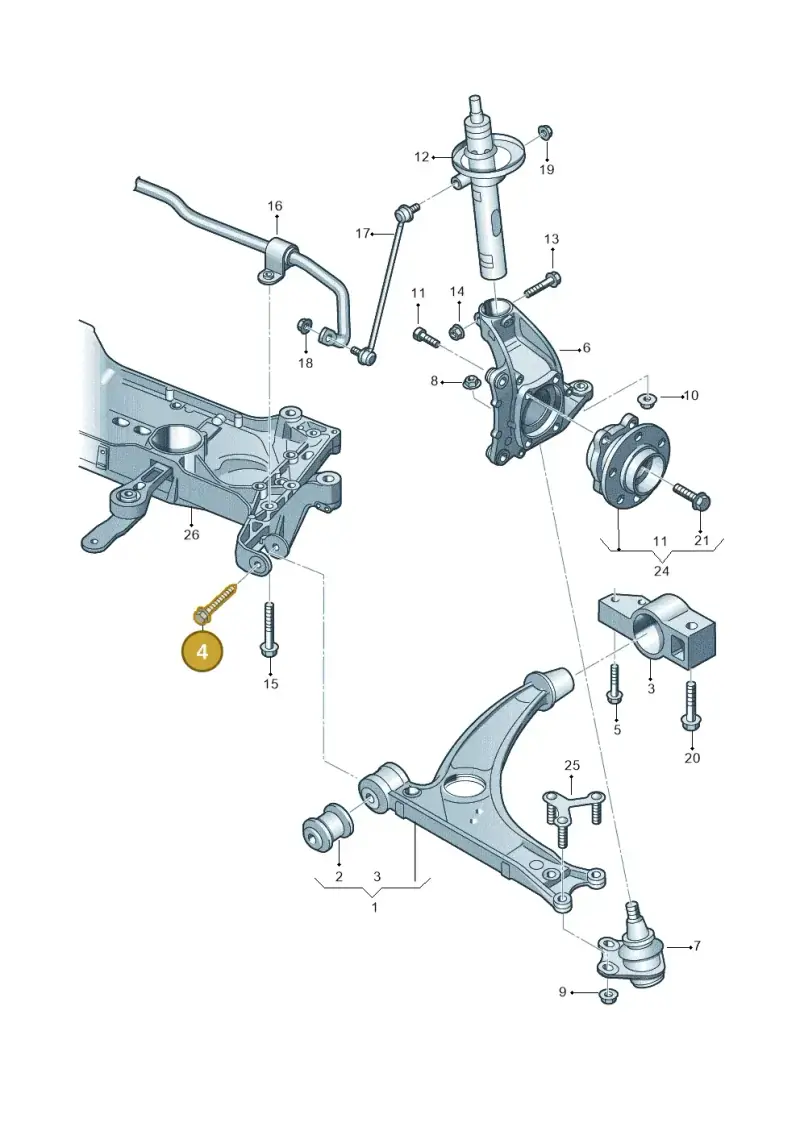 N10141003 — Audi TTS Coupe 2.0 (2010-2014) diagram 707407000, position 4