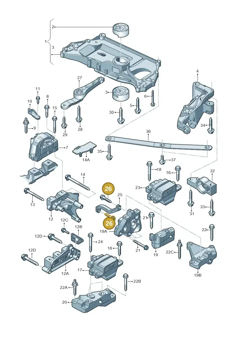 N10142404 — Volkswagen Golf Cabriolet (2011-2016) diagram 718199200, position 26