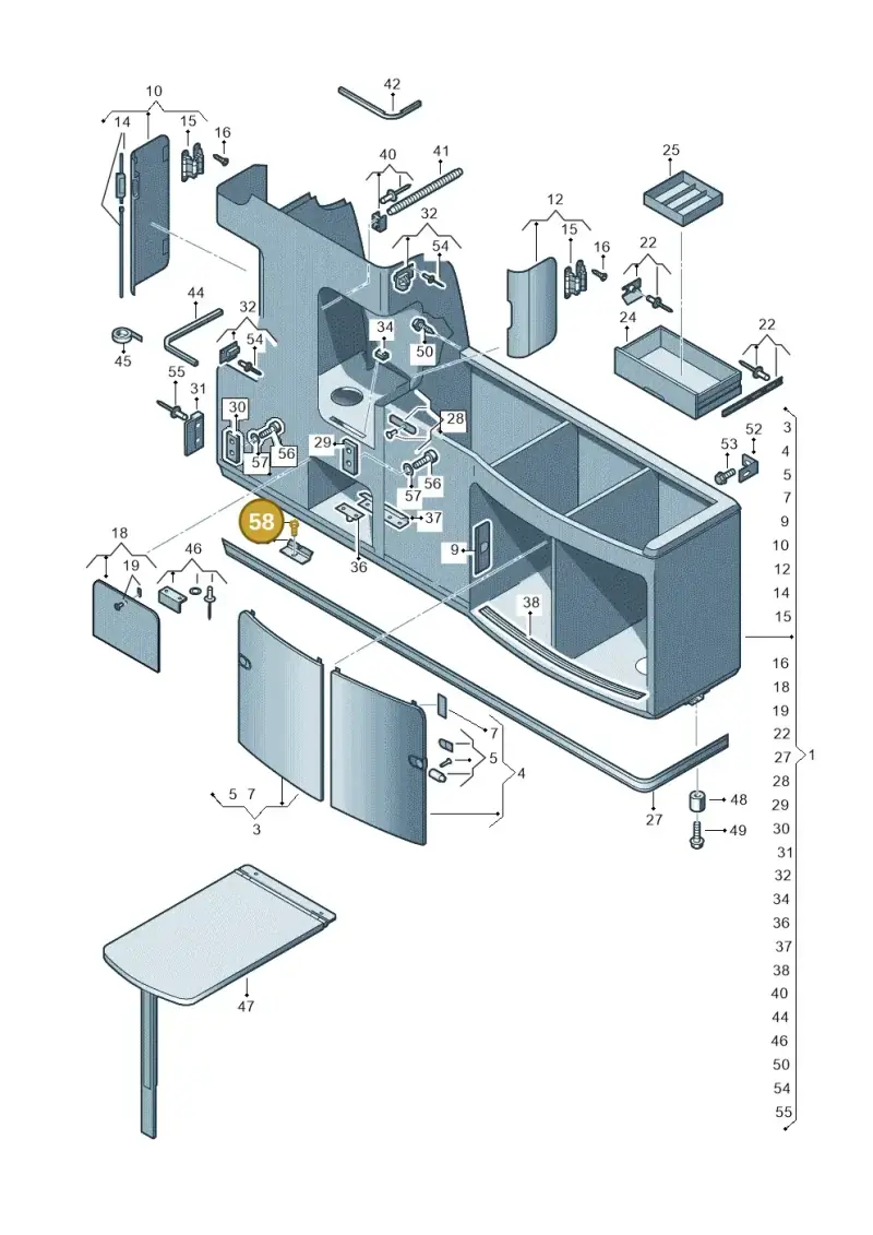 N10155906 — Volkswagen California Camper (2015-2019) diagram 613068000, position 58
