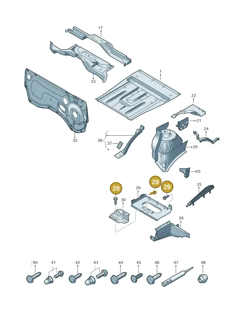 N10155906 — Volkswagen Caravelle (2015-2019) diagram 861801100, position 29