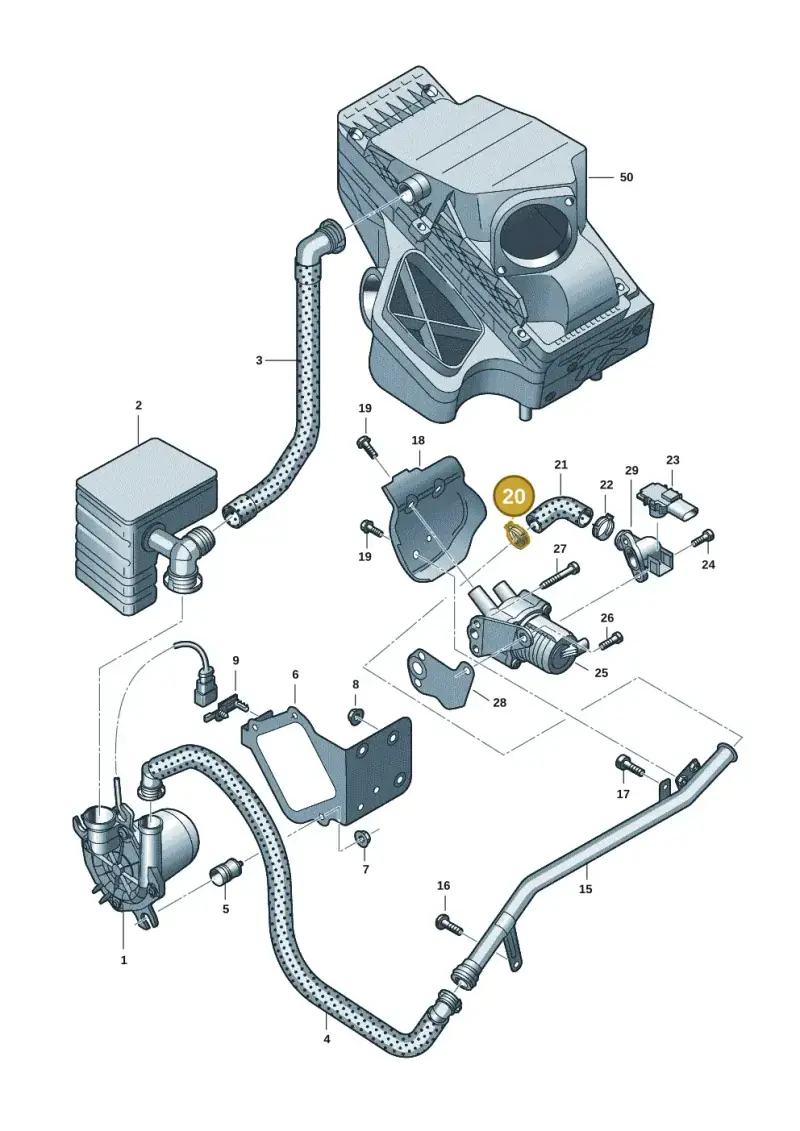 N10166201 — Audi Q5 qu. 2.0 TDI (2012-2017) diagram 647131201, position 20