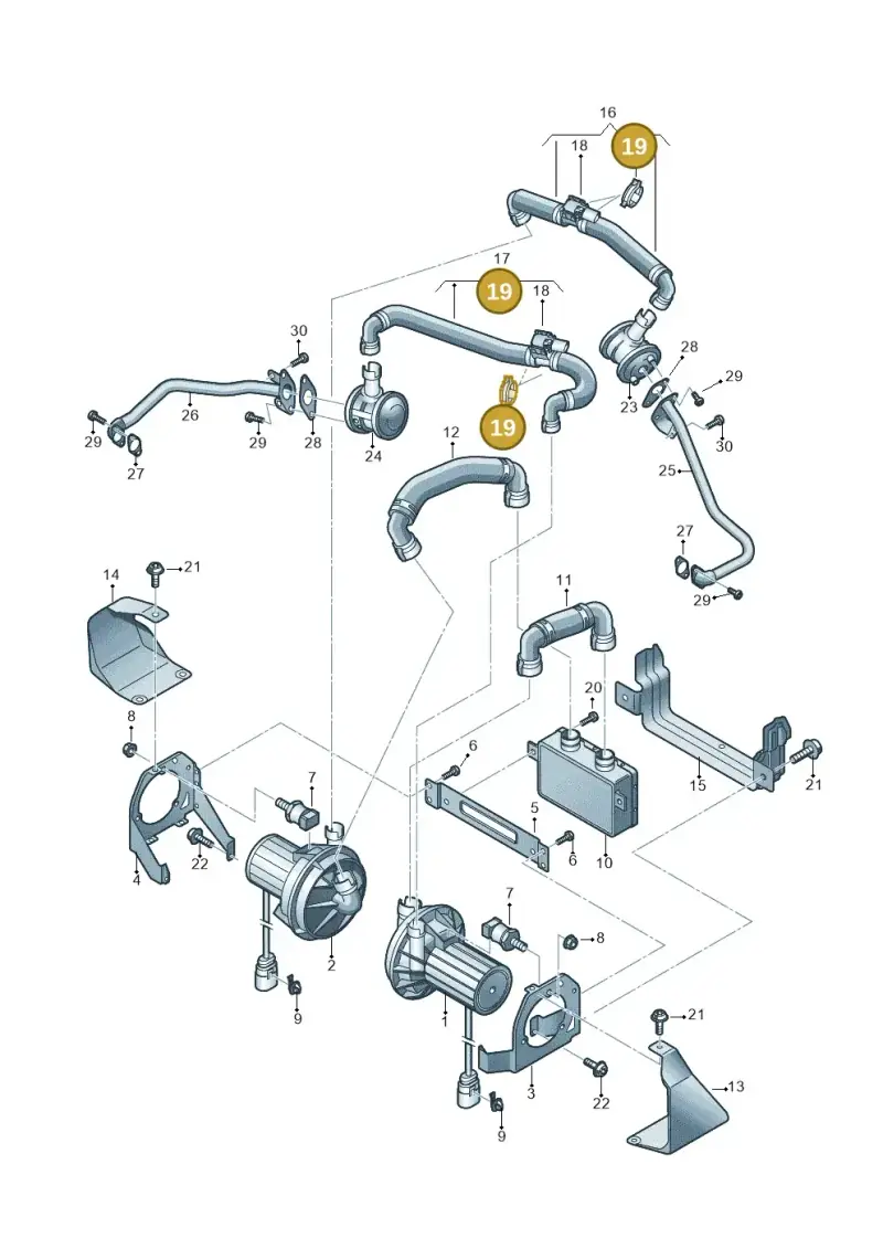 N10166201 — Audi A8 (2013-2018) diagram 696131350, position 19