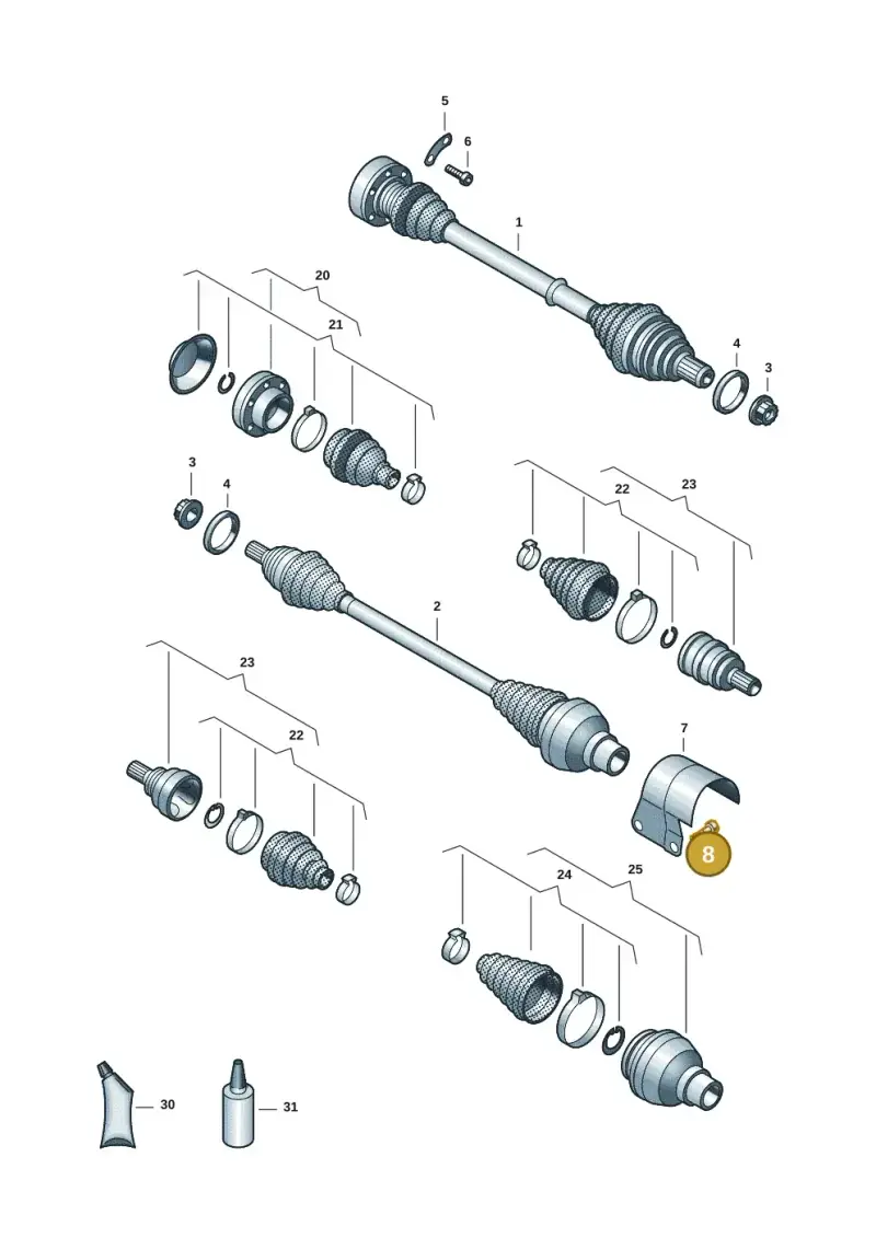 N10170512 — Volkswagen Taigo (2021-2024) diagram 2f0407460, position 8